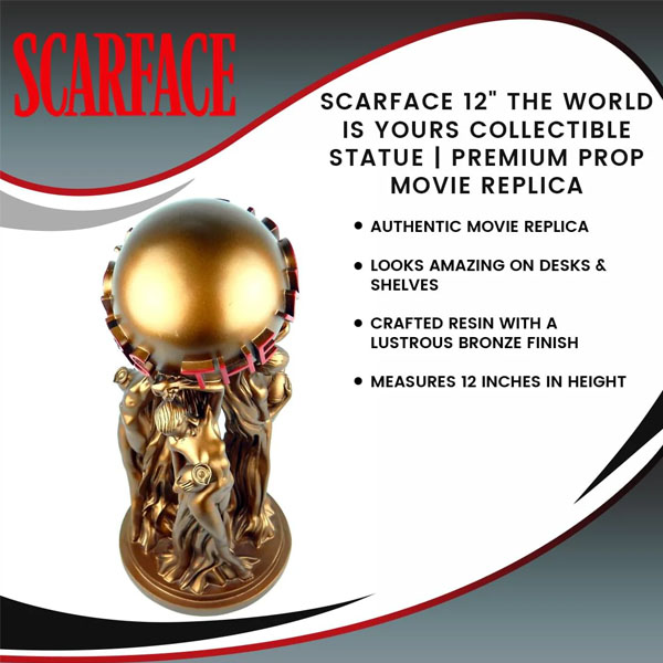 Surreal Entertainment Scarface The World is Yours 12 Inch Resin Paperweight - Statue